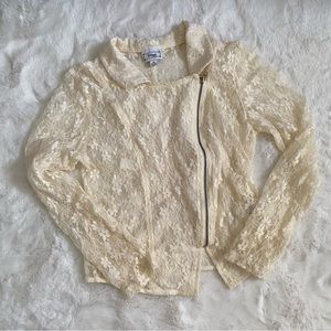 DISNEY Ivory Lace Zip Up Jacket